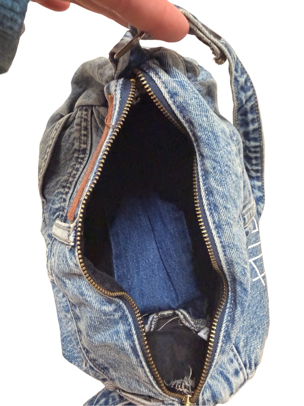 Hidden Los Angeles Acid Wash Denim Crossbody Shoulder Bag Blue OS - Picture 5 of 5
